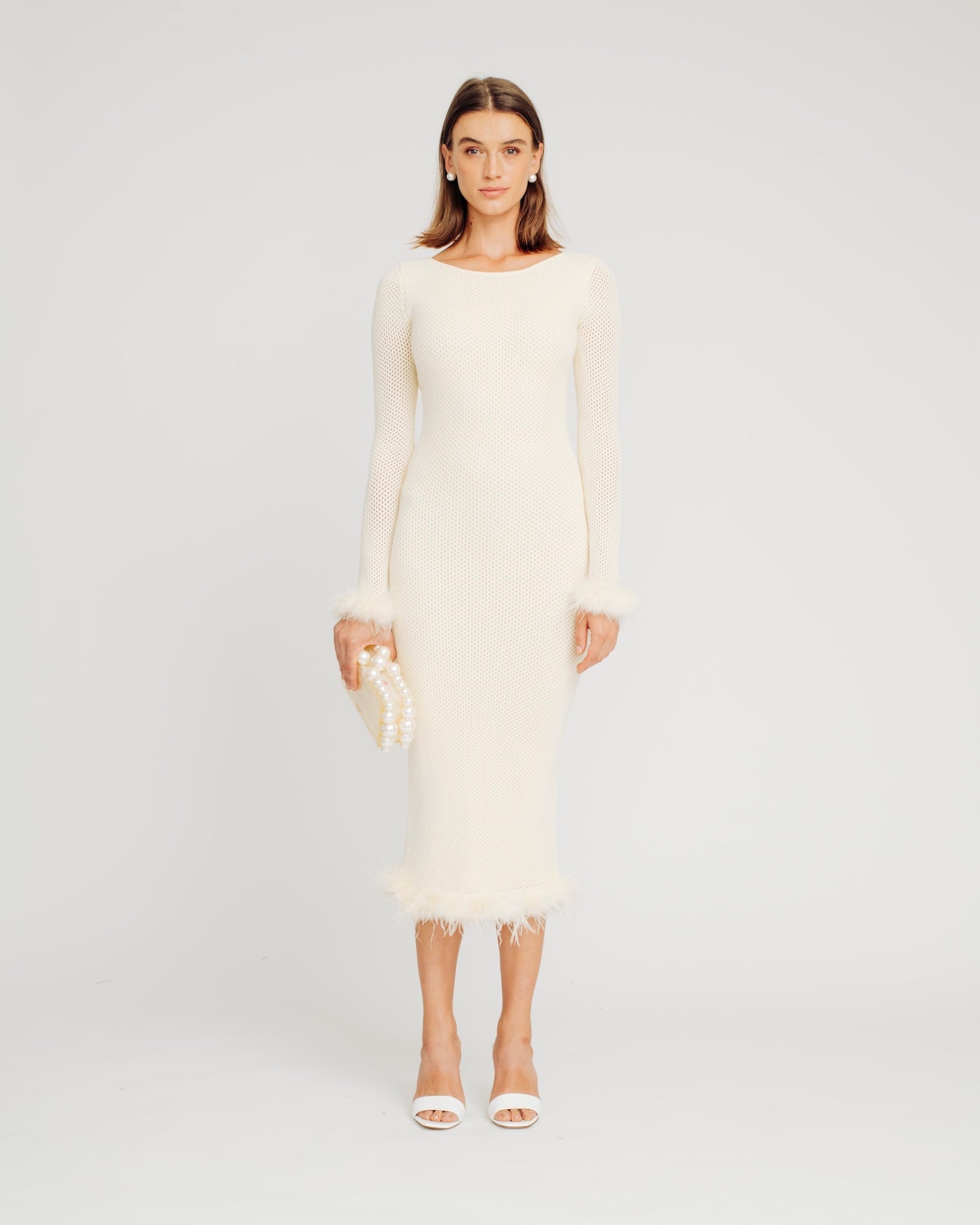ETRÉ TOKYO HAND MADE KNIT GOWN OFF WHITE Song of a Thousand Leaves Gown | Teuta Matoshi