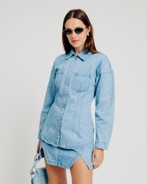 ワンピース RONRON NON FADE POCKET HEART POINT DENIM DRESS 4BXK474 Lucien Dress – Ronny Kobo