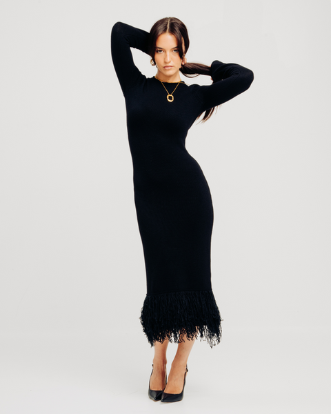 Torn By Ronny Kobo Women's Sahara Dress. - Black